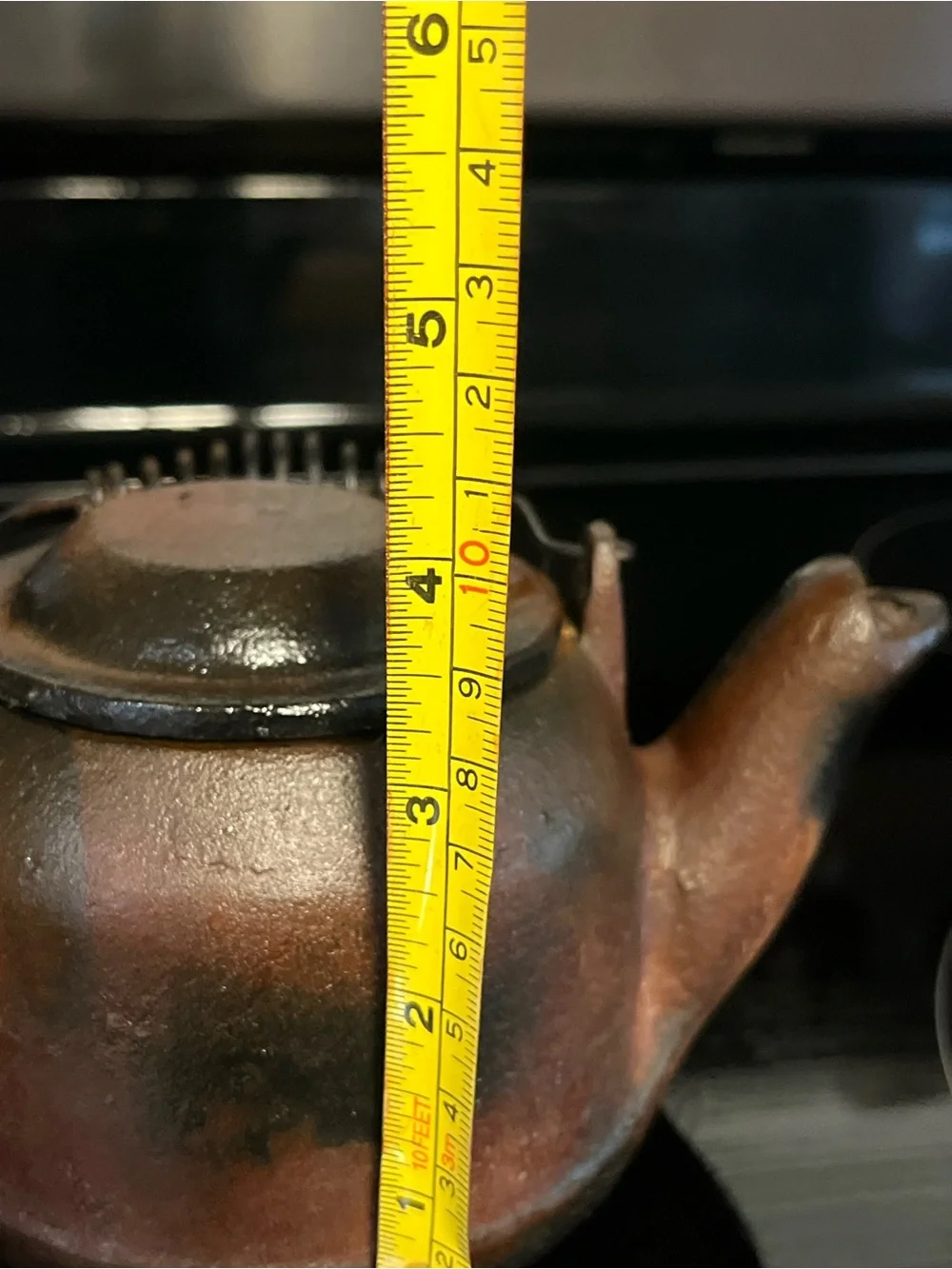 Cast Iron Teakettle Kettle - Brown Rustic Finish